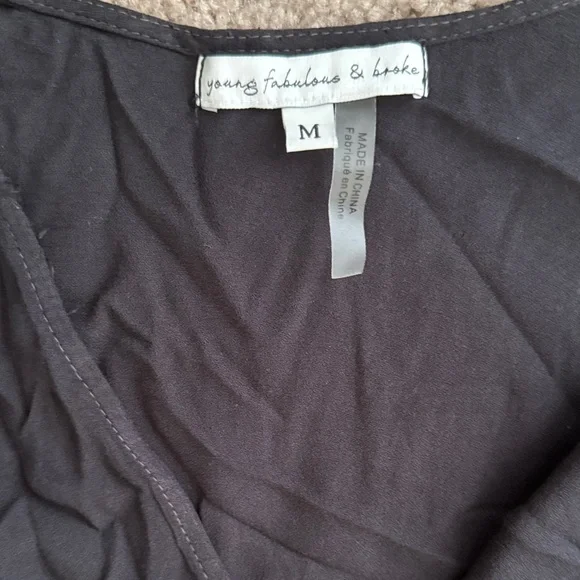 Young Fabulous & Broke Asymmetrical Black and Cream Dress - Picture 2 of 4